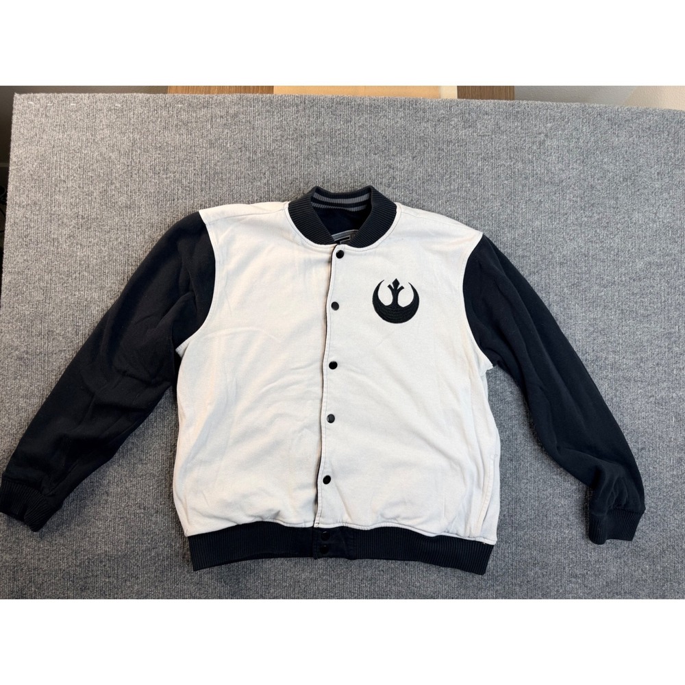 Star Wars Reversible Varsity Jacket Mens Empire Rebel Bomber Black White Disney